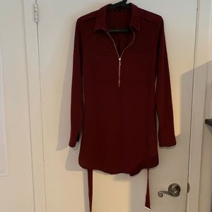 Red Long Sleeved Blouse
